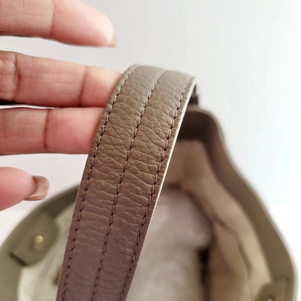 Furla Pebbled Leather Hobo Bag Beige